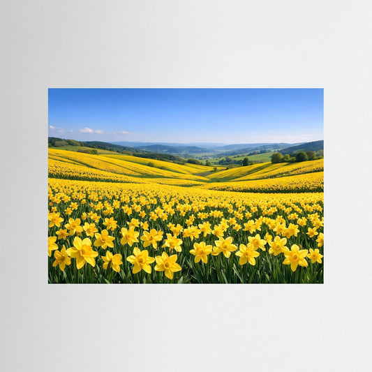 Poster Narzissenfeld im Frühlingserwachen | Majestätisches Gelbes Wandbild