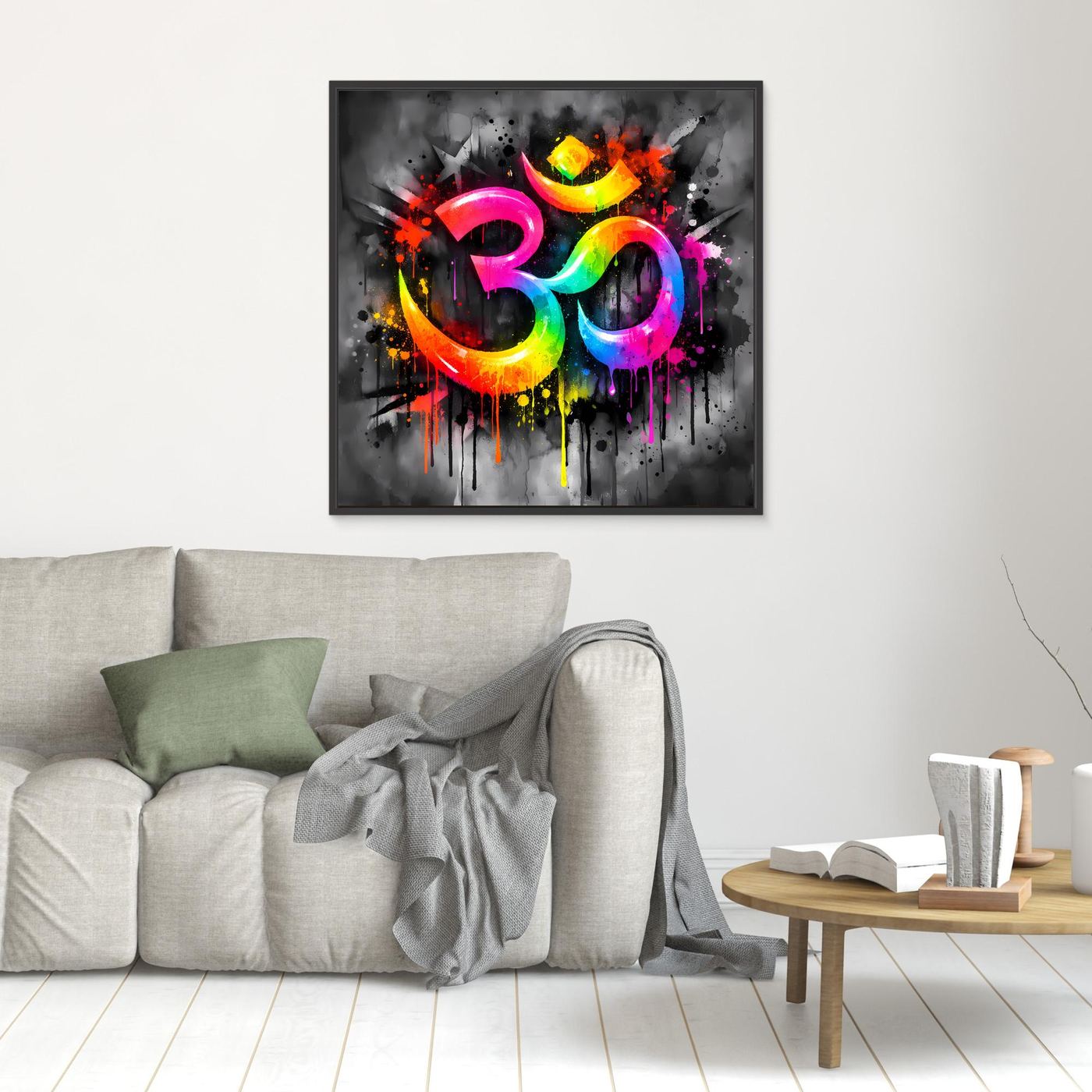 Leinwandbild Spirituelles Om-Symbol | Abstraktes Yoga & Meditation Wandbild auf Keilrahmen