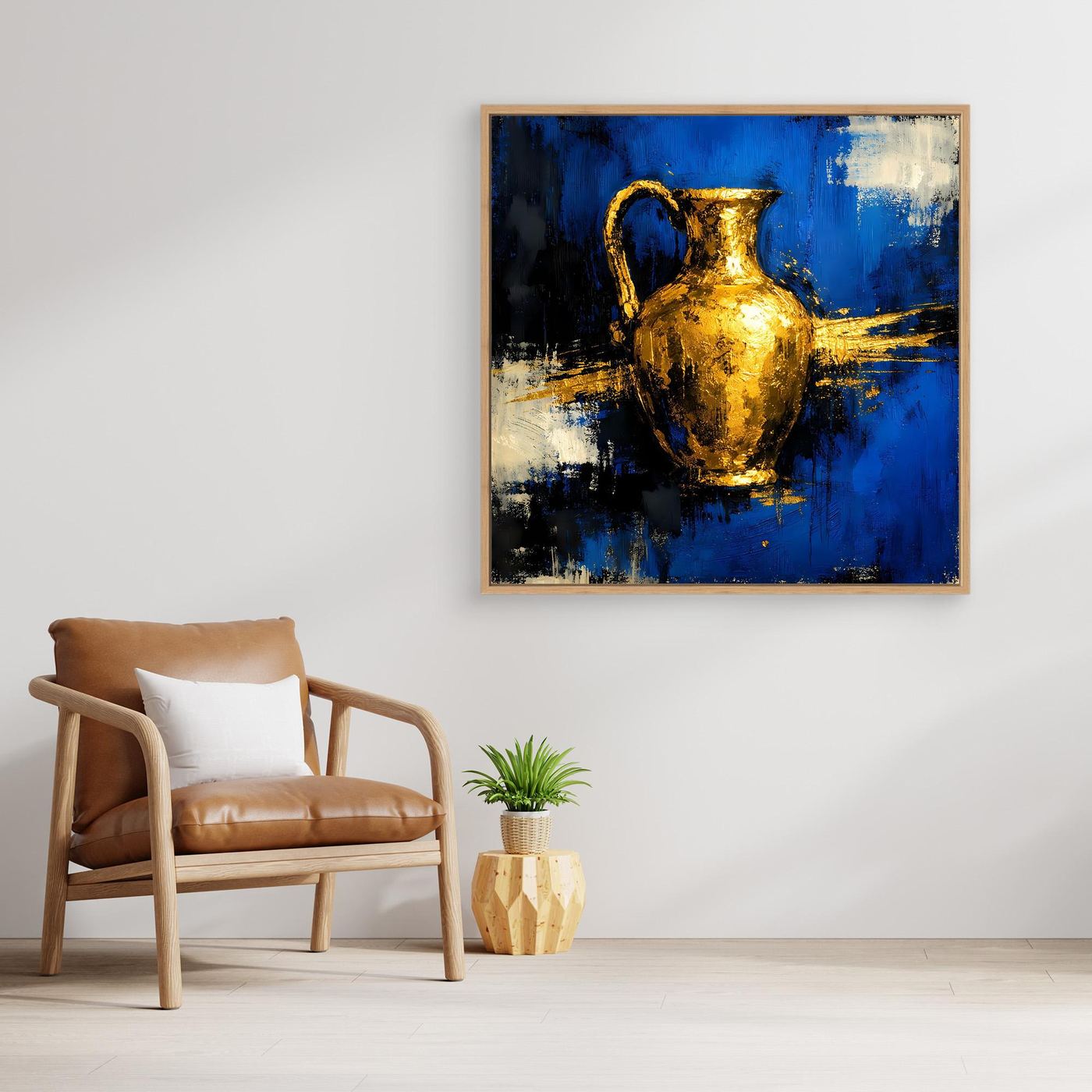 Leinwand Antike Goldene Amphore | Abstraktes Stillleben Wandbild