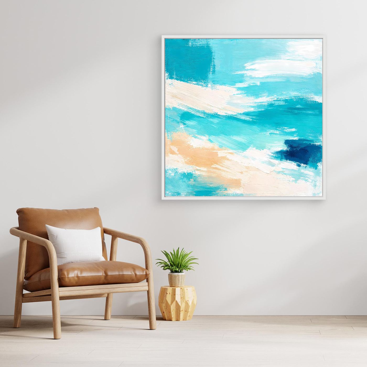 Leinwand Abstraktes Meeresrauschen am Strand | Modernes Ozean Wandbild