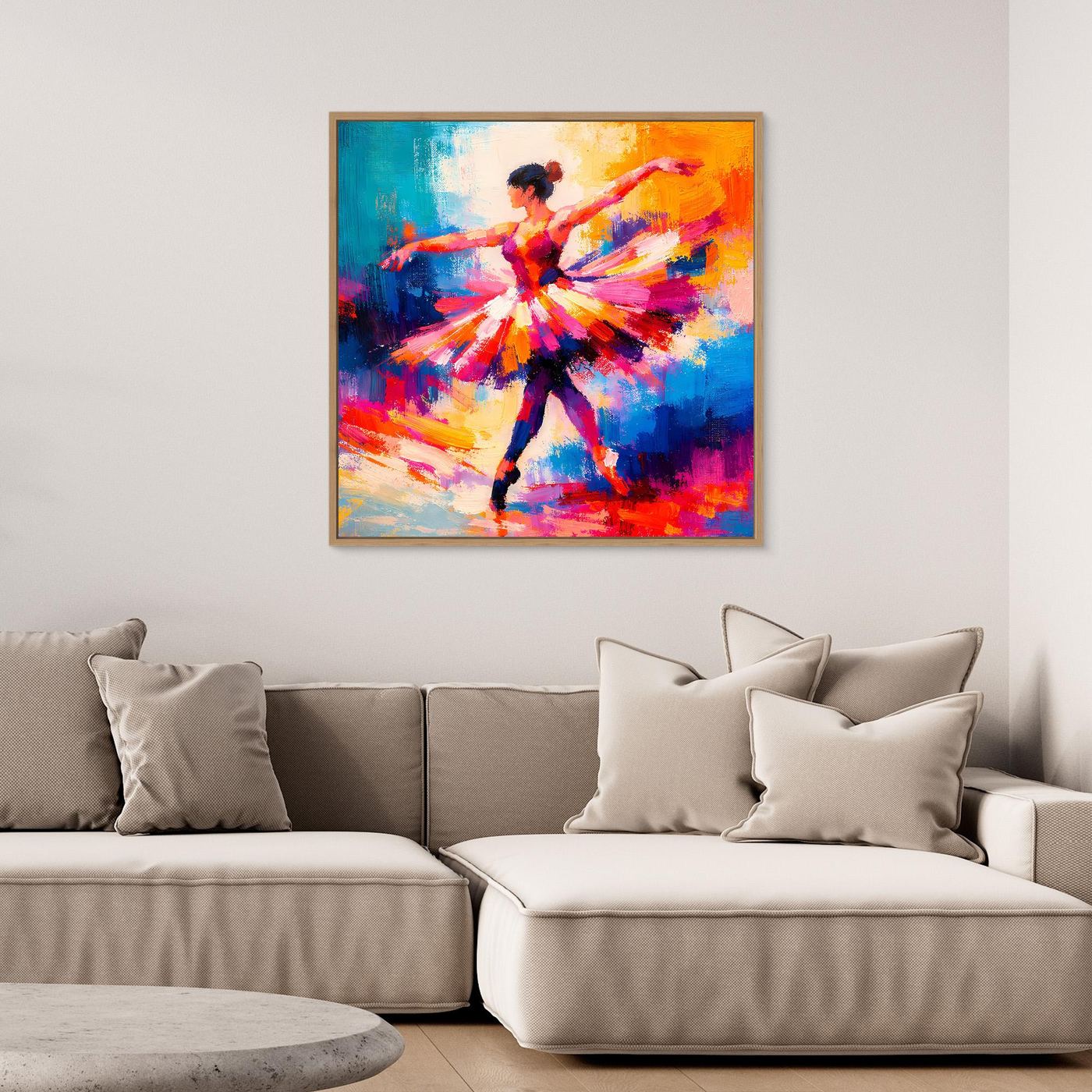 Leinwand Elegante Ballerina beim Tanz | Abstraktes Ballett & Musik Wandbild