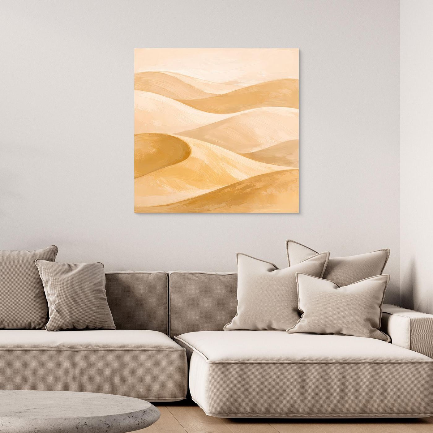 Leinwand Sanfte Wüstendünen im Abendlicht | Abstraktes Sahara Wandbild