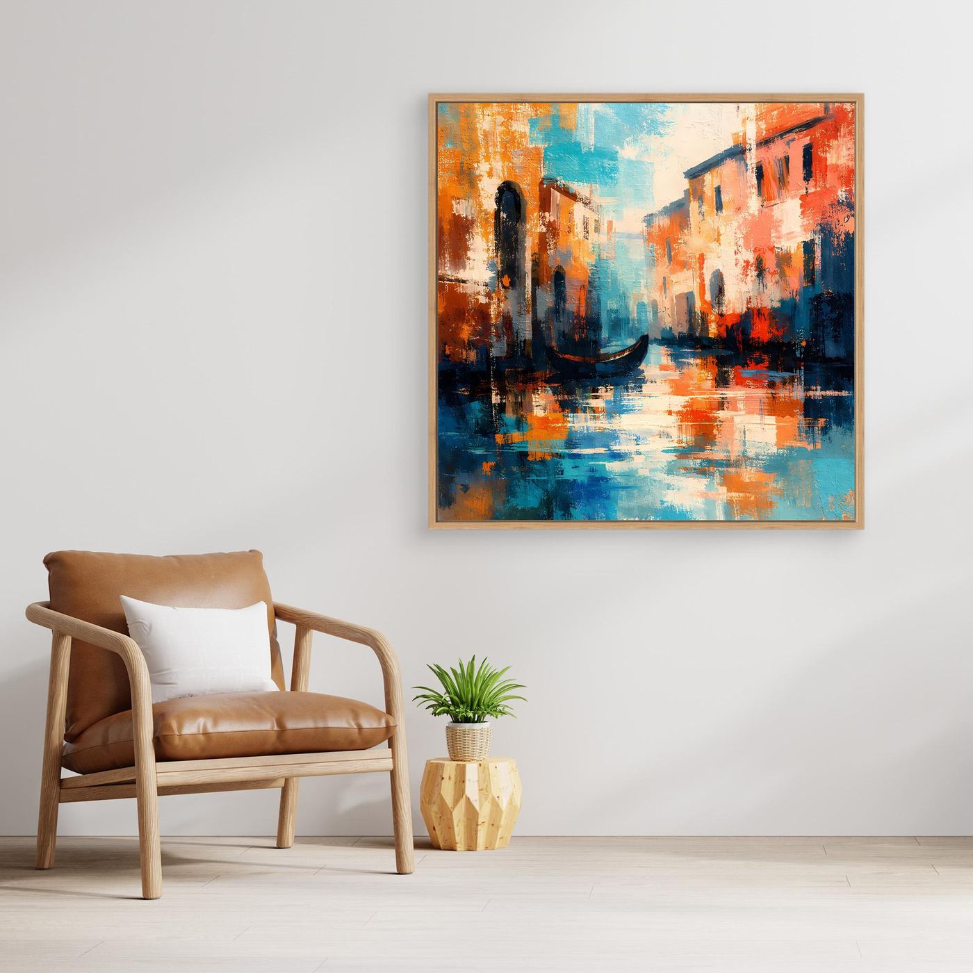Leinwand Romantisches Venedig bei Sonnenuntergang | Abstraktes Gondel Wandbild