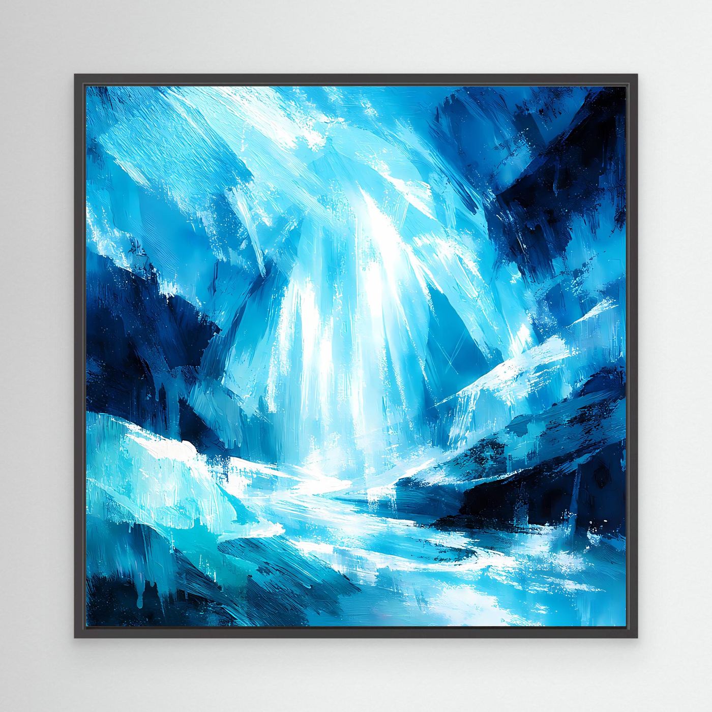 Leinwand Magischer Eiswasserfall | Abstraktes Natur Fantasy Wandbild