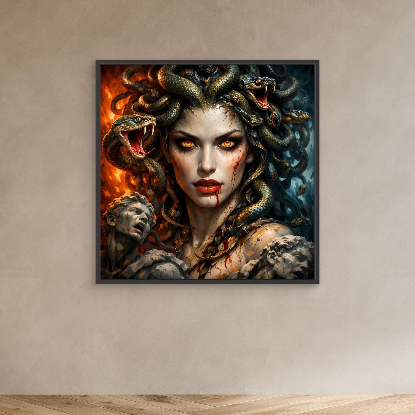 Leinwand Mythische Medusa mit Schlangenhaar | Griechische Mythologie Wandbild