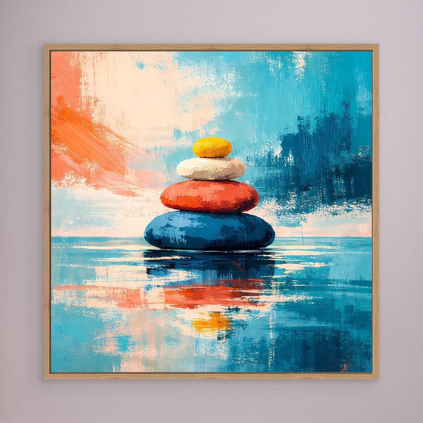 Leinwandbild Gestapelte Zen-Steine | Abstraktes Meditationsbild