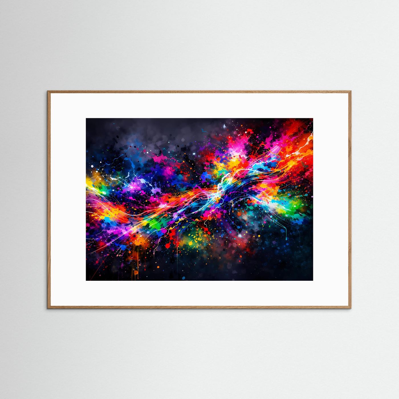 Abstrakte Farbexplosion im Splash Style | Modernes Kunst Poster Querformat
