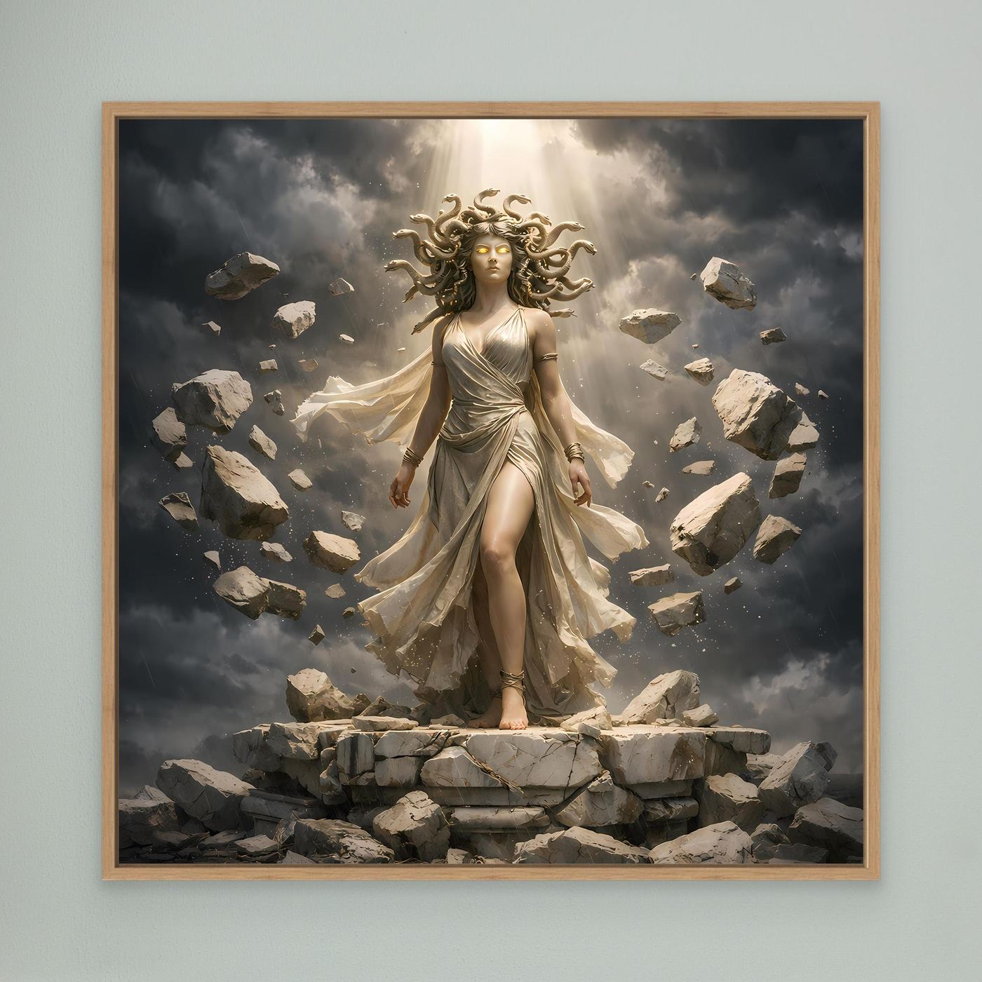 Premium Leinwand Medusa Gorgone Mythologie | Modernes Kunst Poster Fantasy Wandbild antik