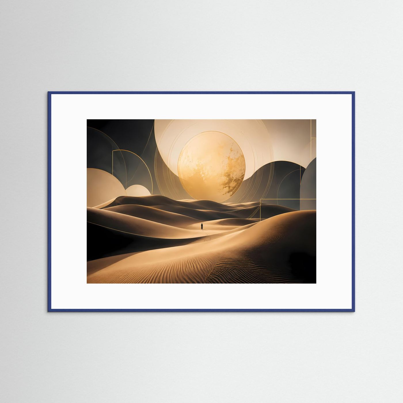 Goldene Wüste – Reise ins Unbekannte | Abstrakte Dünenlandschaft in Schwarz & Gold
