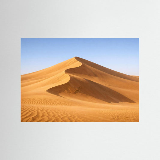 Sanddünen-Naturposter ohne Rahmen, mit blauem Bildrand