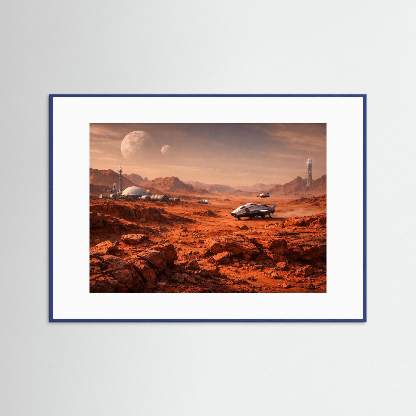 Kolonie auf dem roten Planeten | Sci-Fi Space Poster Querformat
