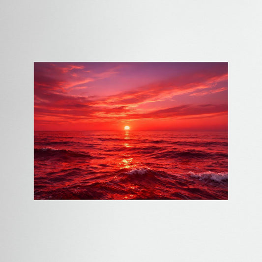 Poster Sonnenuntergang am Ozean | Farbstarkes Natur‑Wandbild