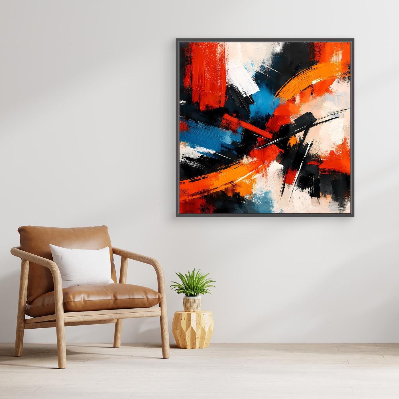 Leinwandbild Abstrakte Farbexplosion | Modernes Expressionistisches Wandbild auf echtem Holzkeilrahmen