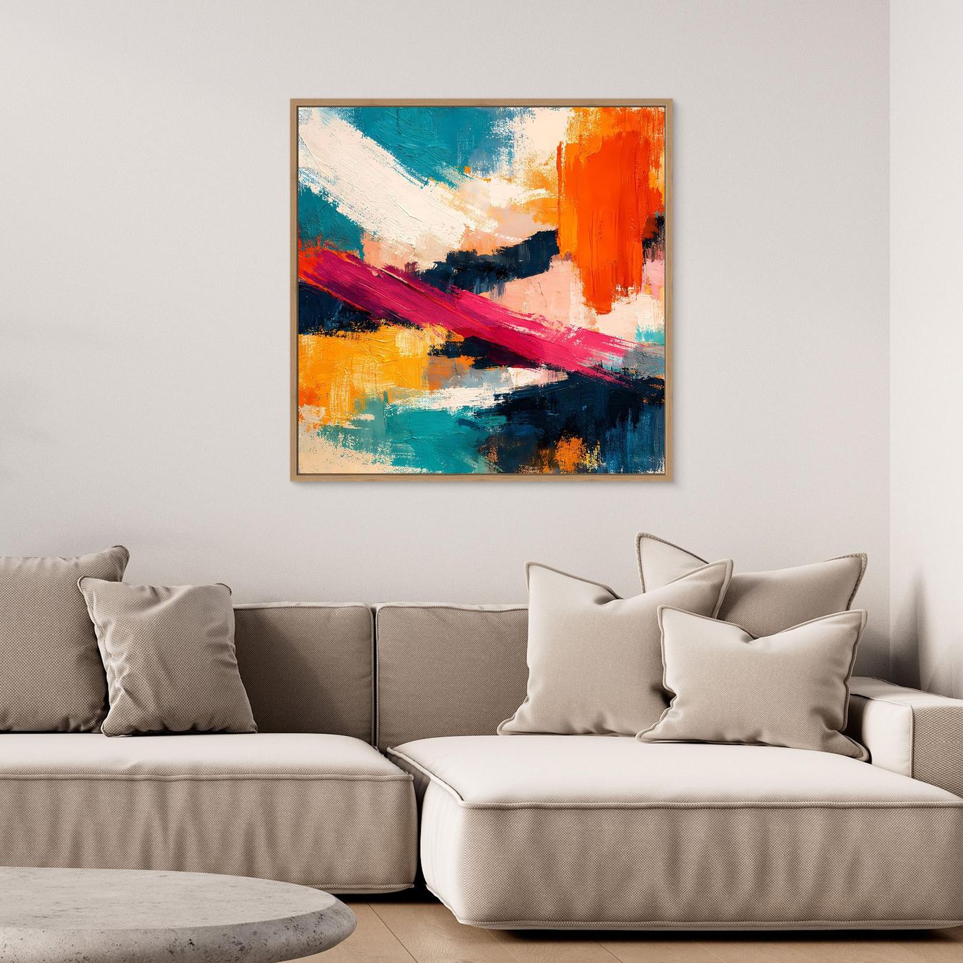 Premium Leinwand Modernes Abstraktes Gemälde | Wandbild Farbexplosion im Impasto-Stil