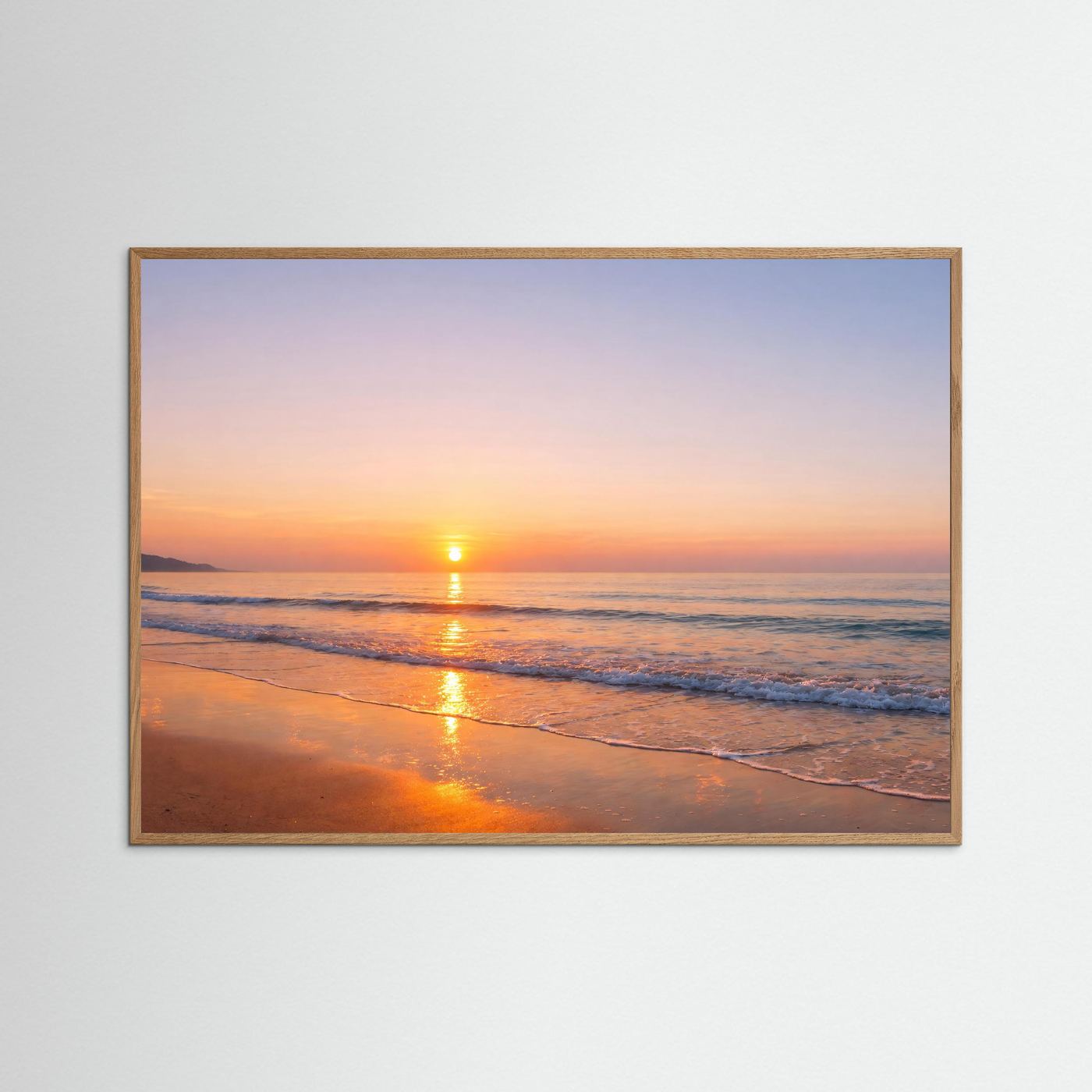 Goldener Sonnenuntergang am Meer | Küsten-Panorama Naturposter Querformat