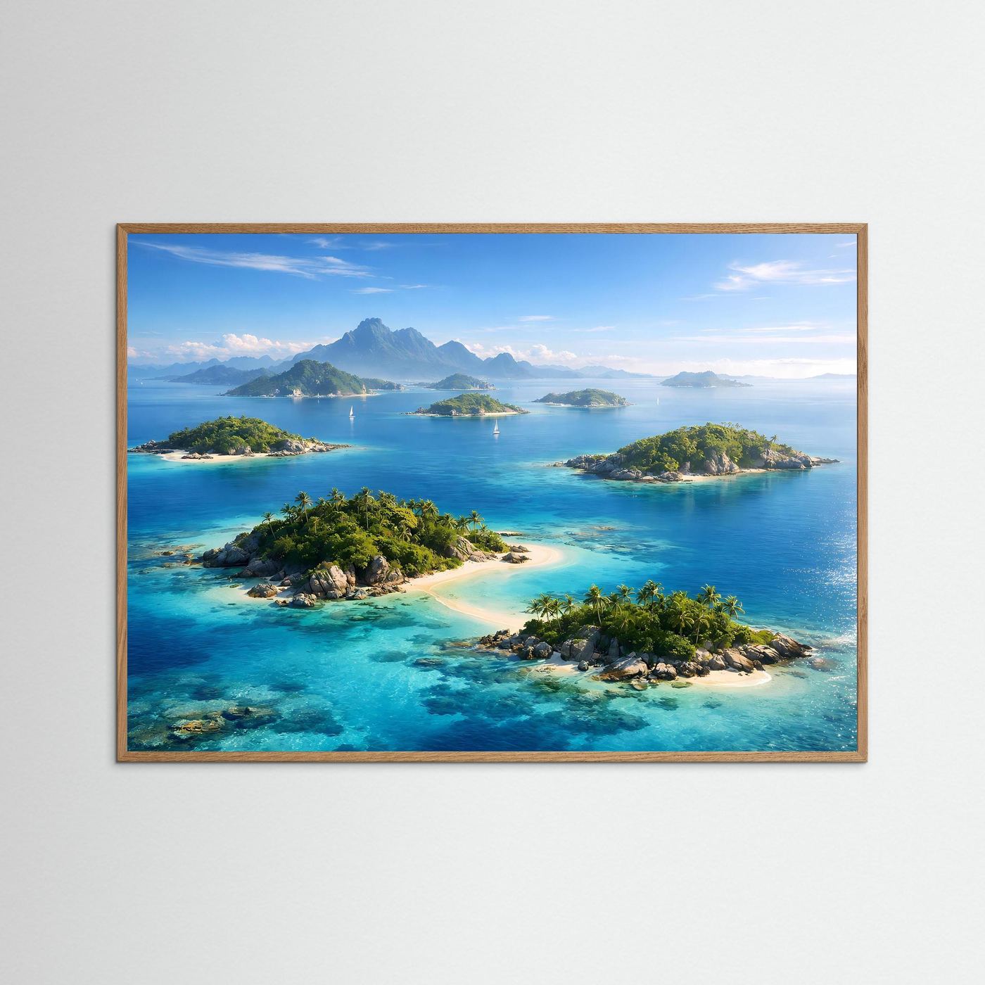 Poster Tropisches Inselparadies aus der Vogelperspektive | Majestätisches Ozean Wandbild