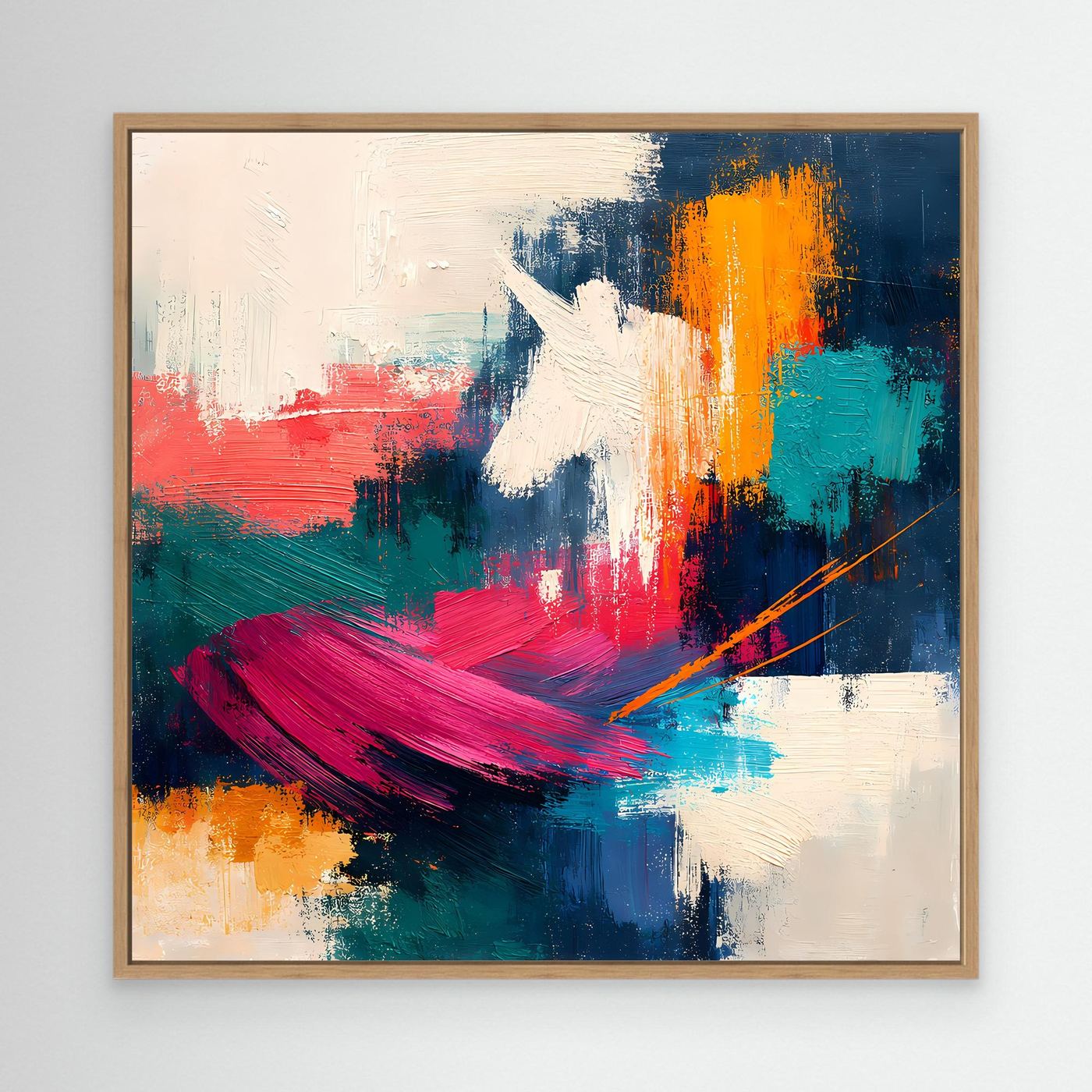Leinwand Mystisches Einhorn im Farbenmeer | Abstraktes Fantasy Wandbild