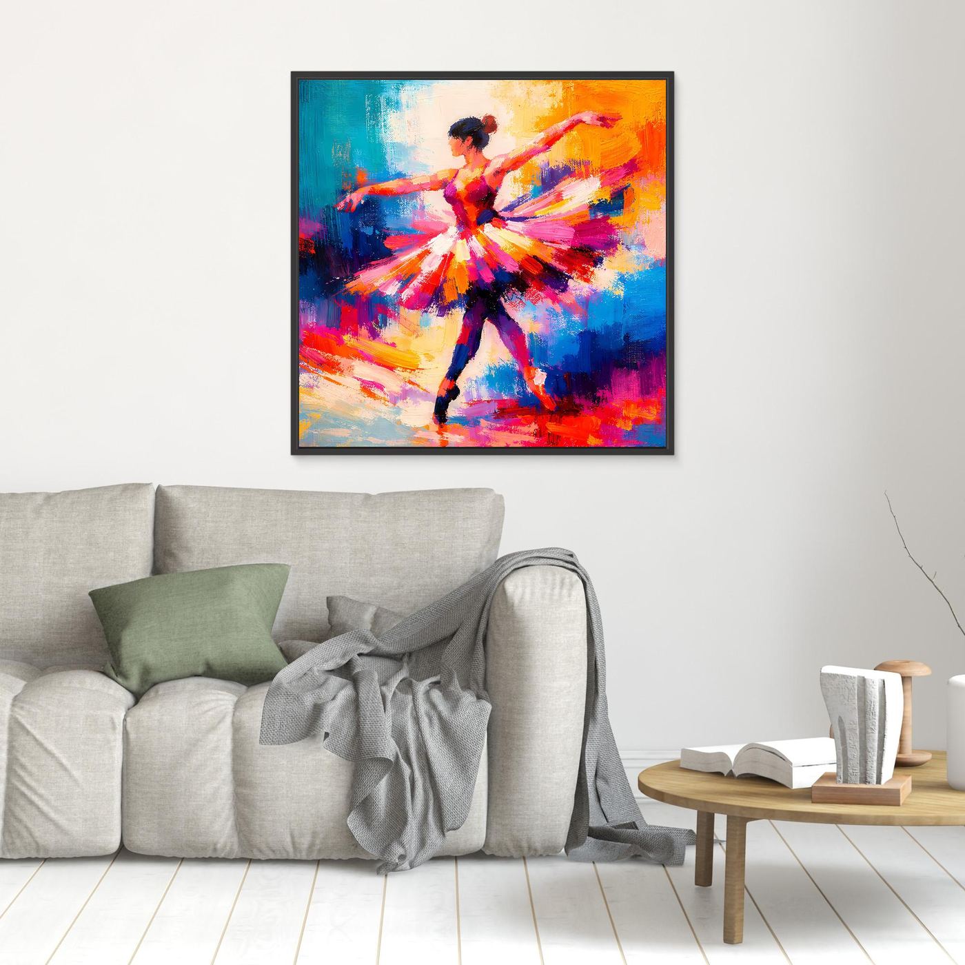 Leinwand Elegante Ballerina beim Tanz | Abstraktes Ballett & Musik Wandbild