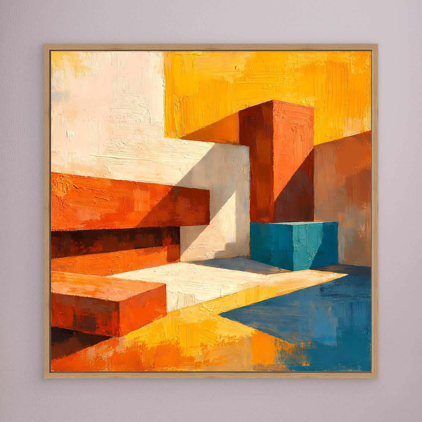 Leinwand Abstrakte Geometrische Formen im Licht | Modernes Architektur Wandbild