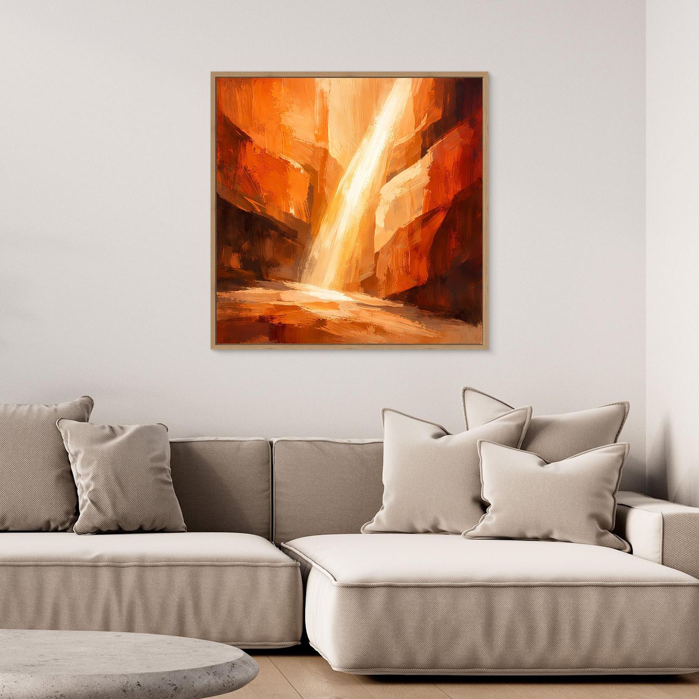 Leinwand Magischer Lichtstrahl im Canyon | Abstraktes Felsen Wandbild