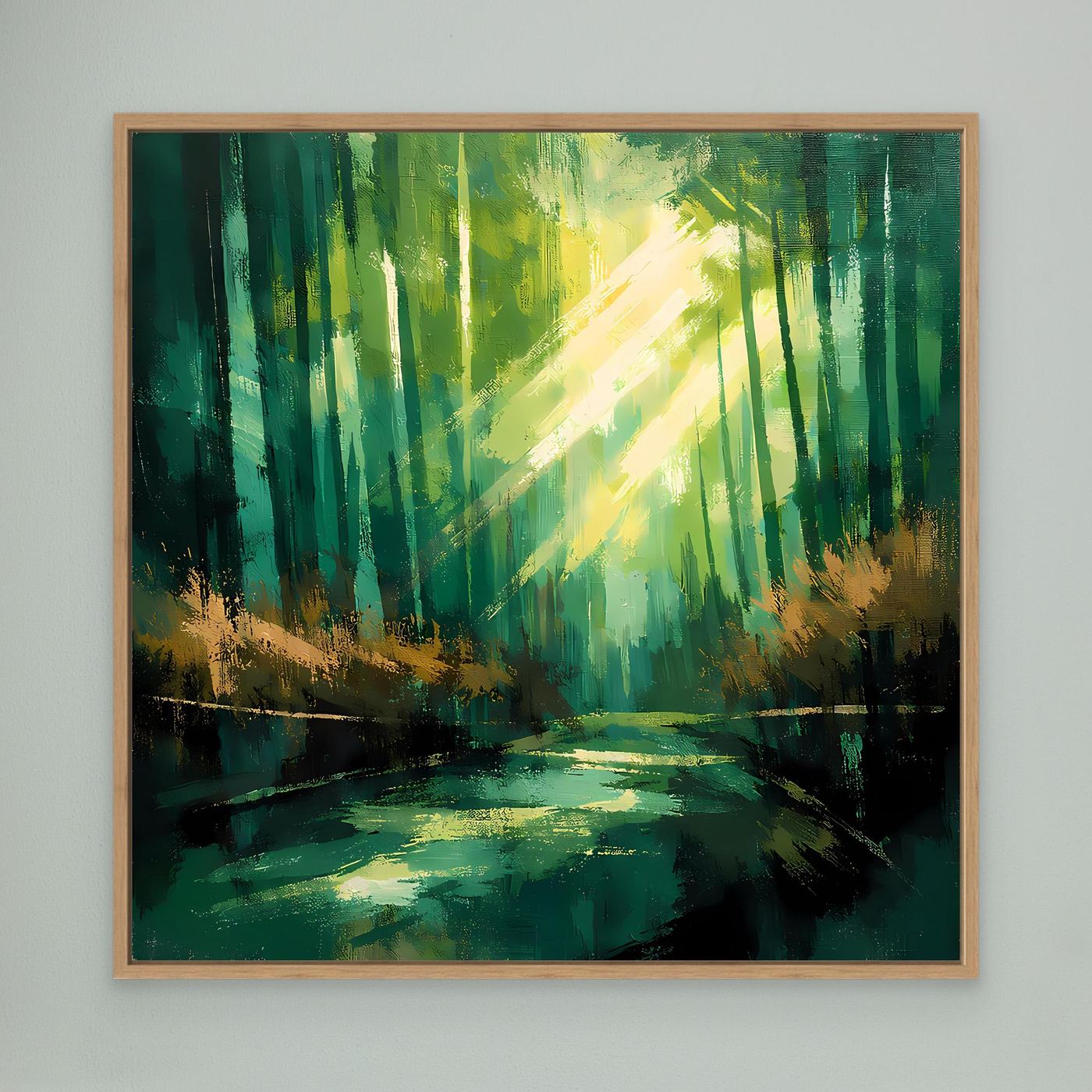 Leinwand Lichtdurchfluteter Zauberwald | Abstraktes Natur Wandbild