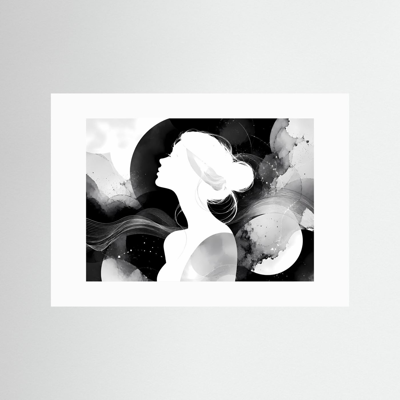 Abstrakte Frauen Silhouette Schwarz Weiß | Minimalistische Wandkunst | Modernes Line Art Poster | Elegante Monochrome Kunst | Zeitlose Leinwand