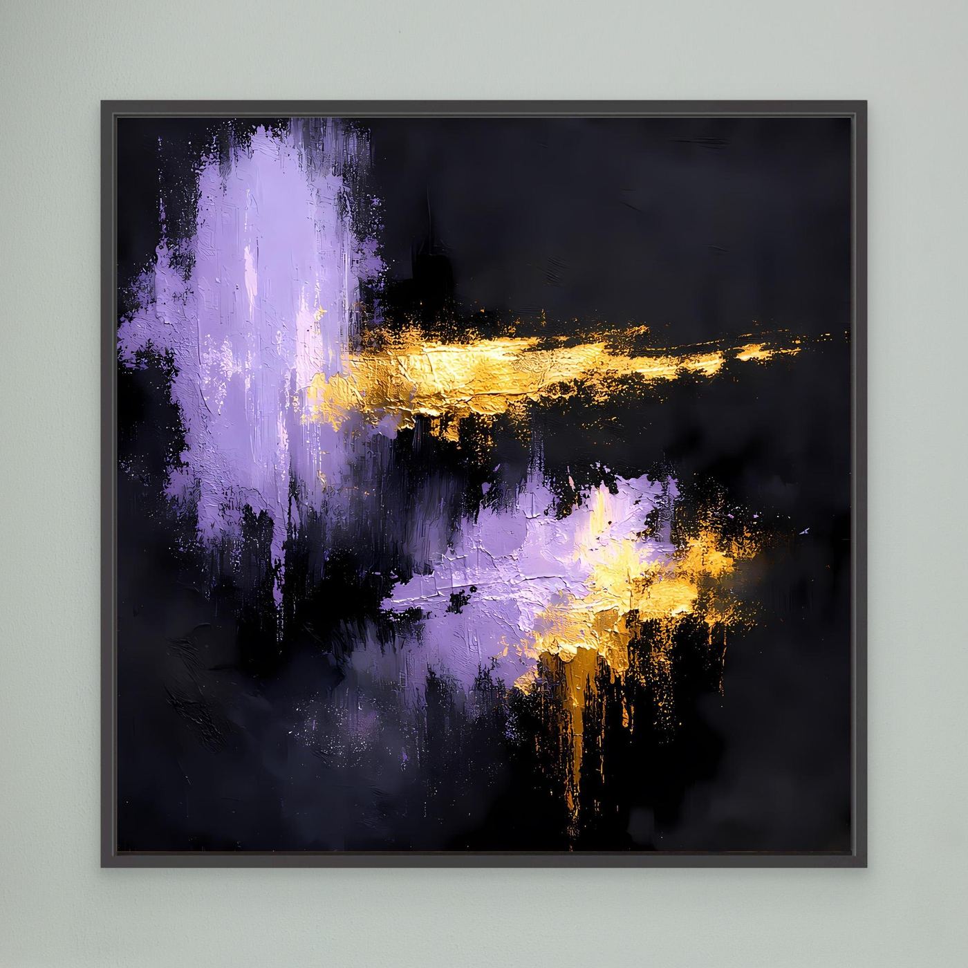 Leinwand Elegante Lila Nuancen und Gold | Modernes Abstraktes Expressionismus Wandbild