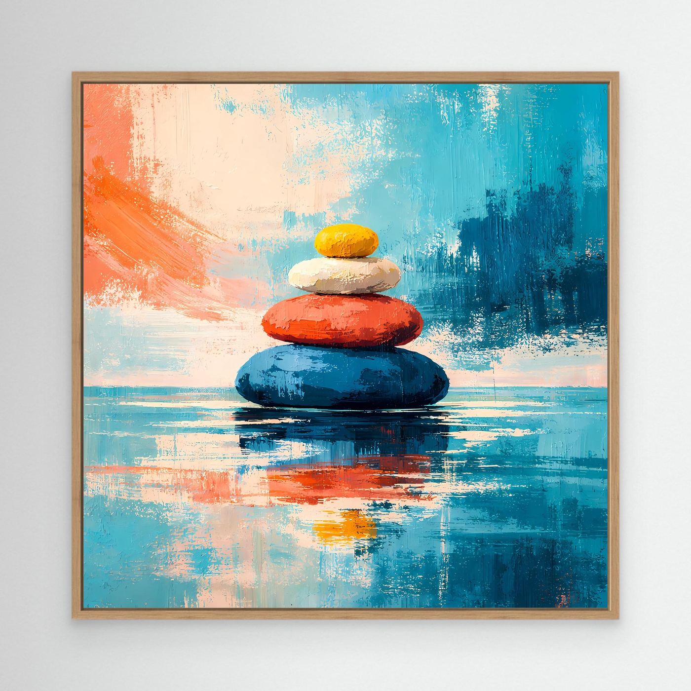 Leinwandbild Gestapelte Zen-Steine | Abstraktes Meditationsbild
