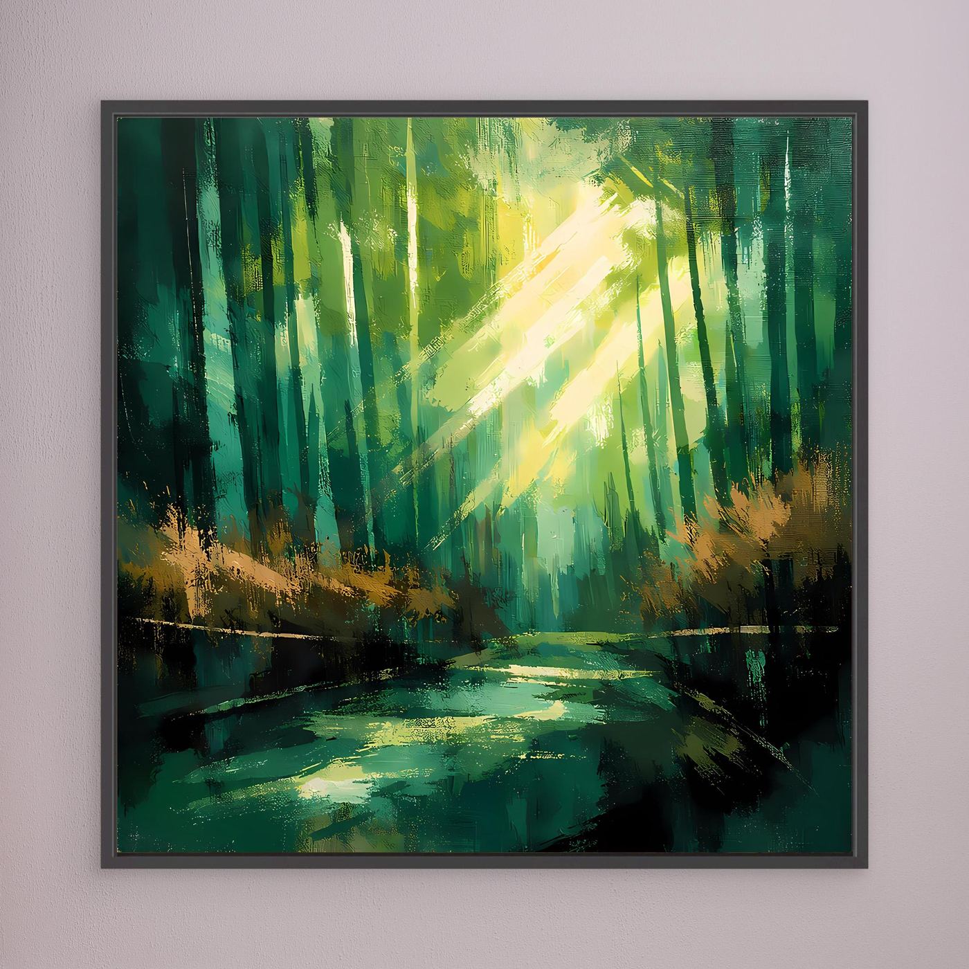Leinwand Lichtdurchfluteter Zauberwald | Abstraktes Natur Wandbild