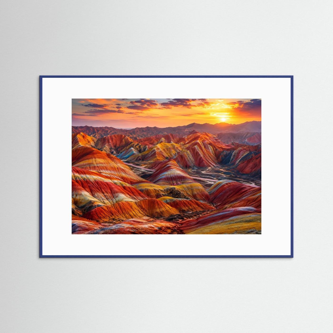 Farbenprächtige Rainbow Mountains | Zhangye Danxia & China Natur Poster
