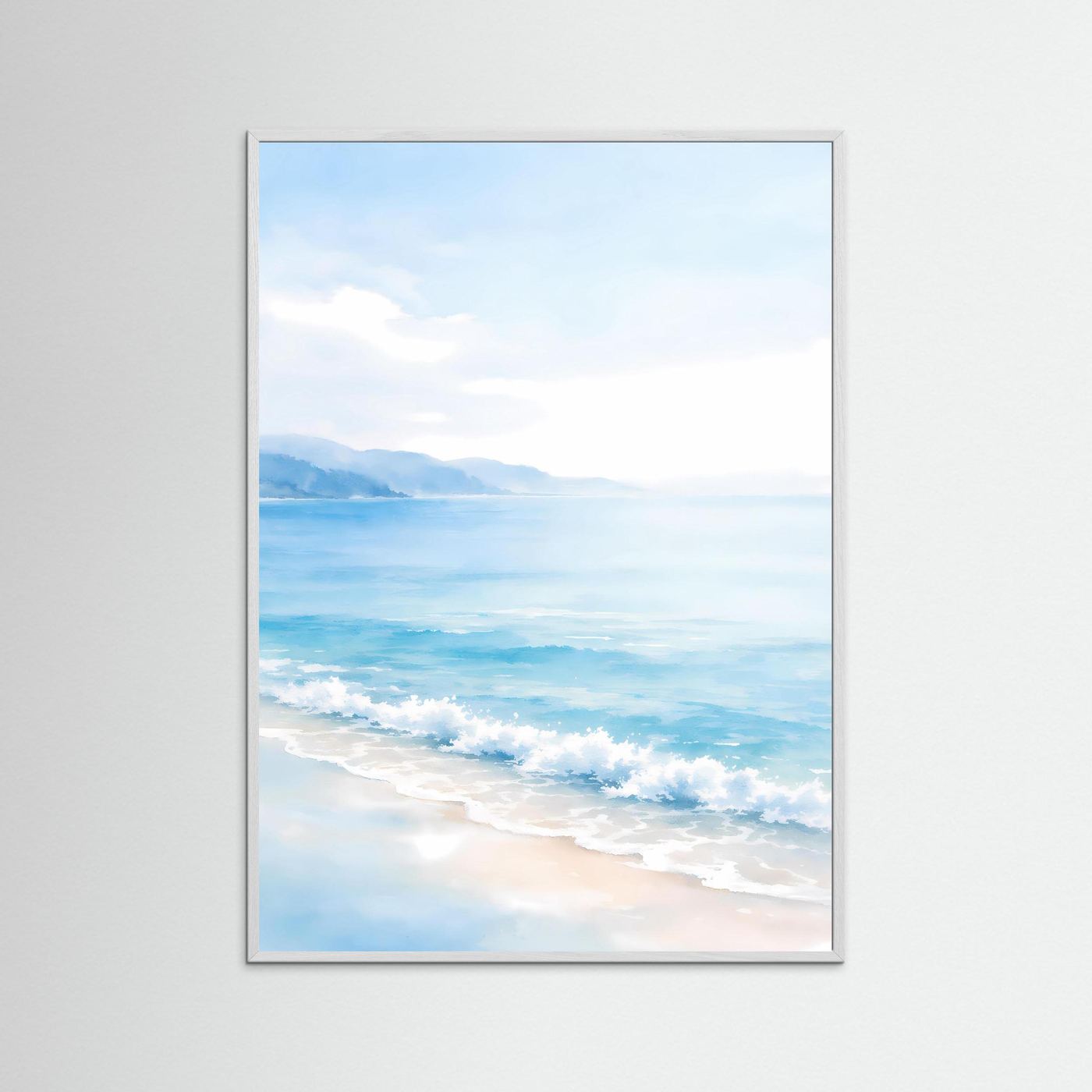 Poster Mediterrane Küste im Morgenlicht | Minimalistisches Meer Wandbild