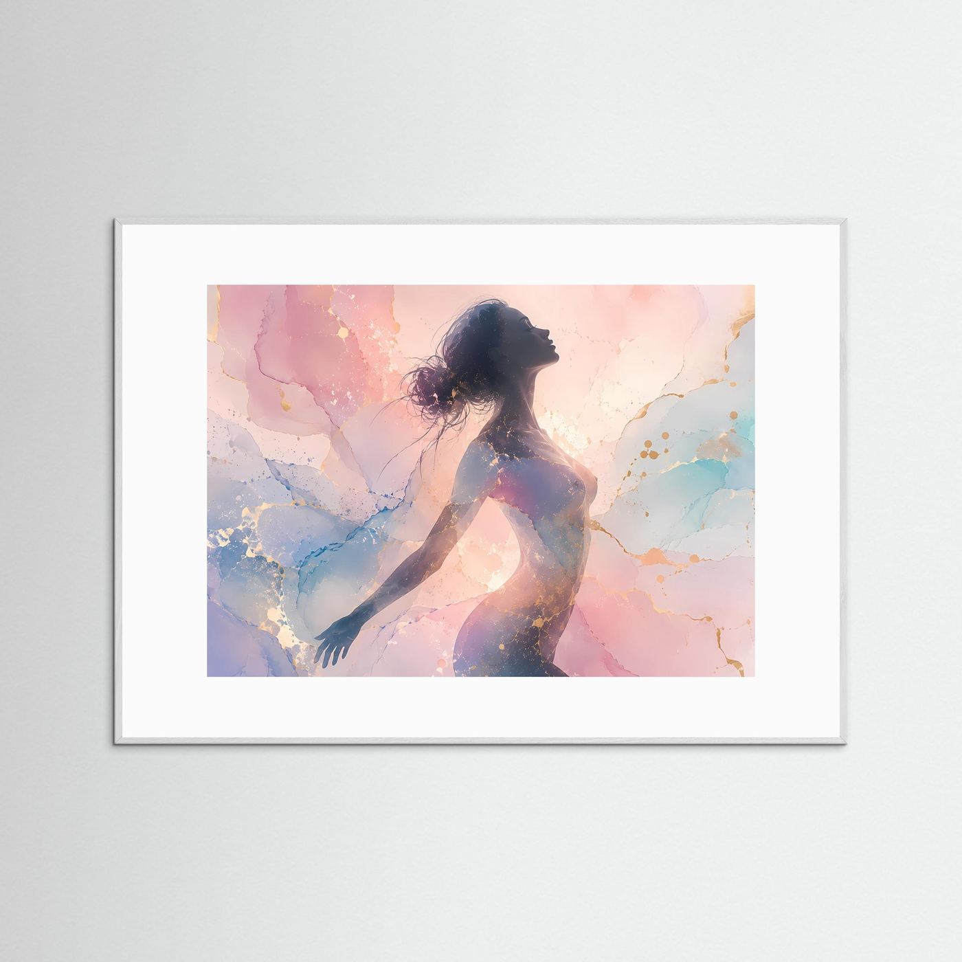 Frauen Silhouette Poster | Pastell Abstrakte Kunst | Feminine Wandkunst | Moderne Körper Silhouette Wall Art