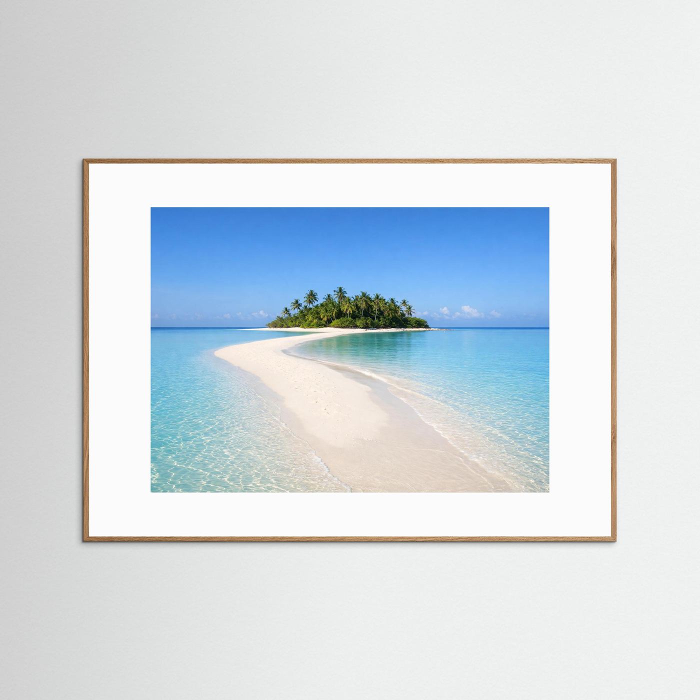 Einsame Sandbank im türkisblauen Ozean | Tropisches Paradies Poster Querformat