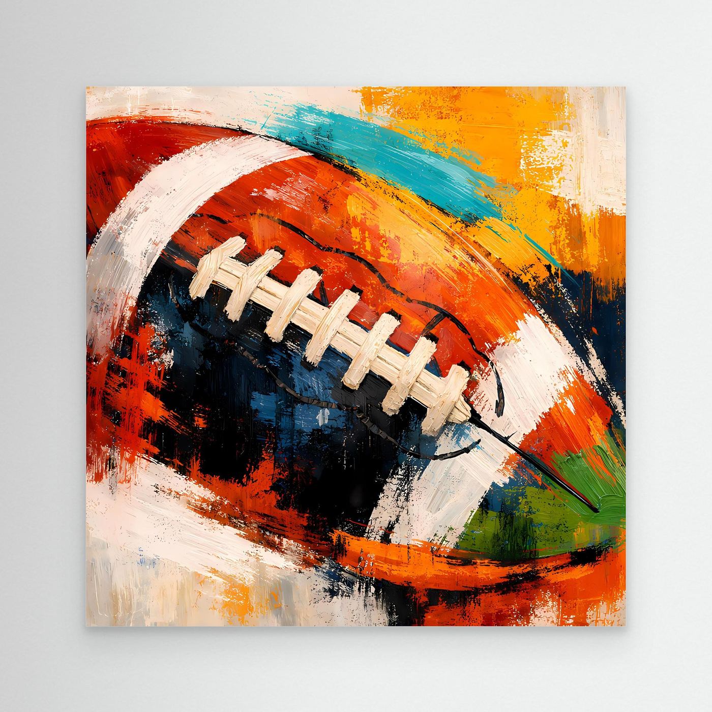 Leinwandbild mit abstraktem American-Football-Motiv ohne Rahmen