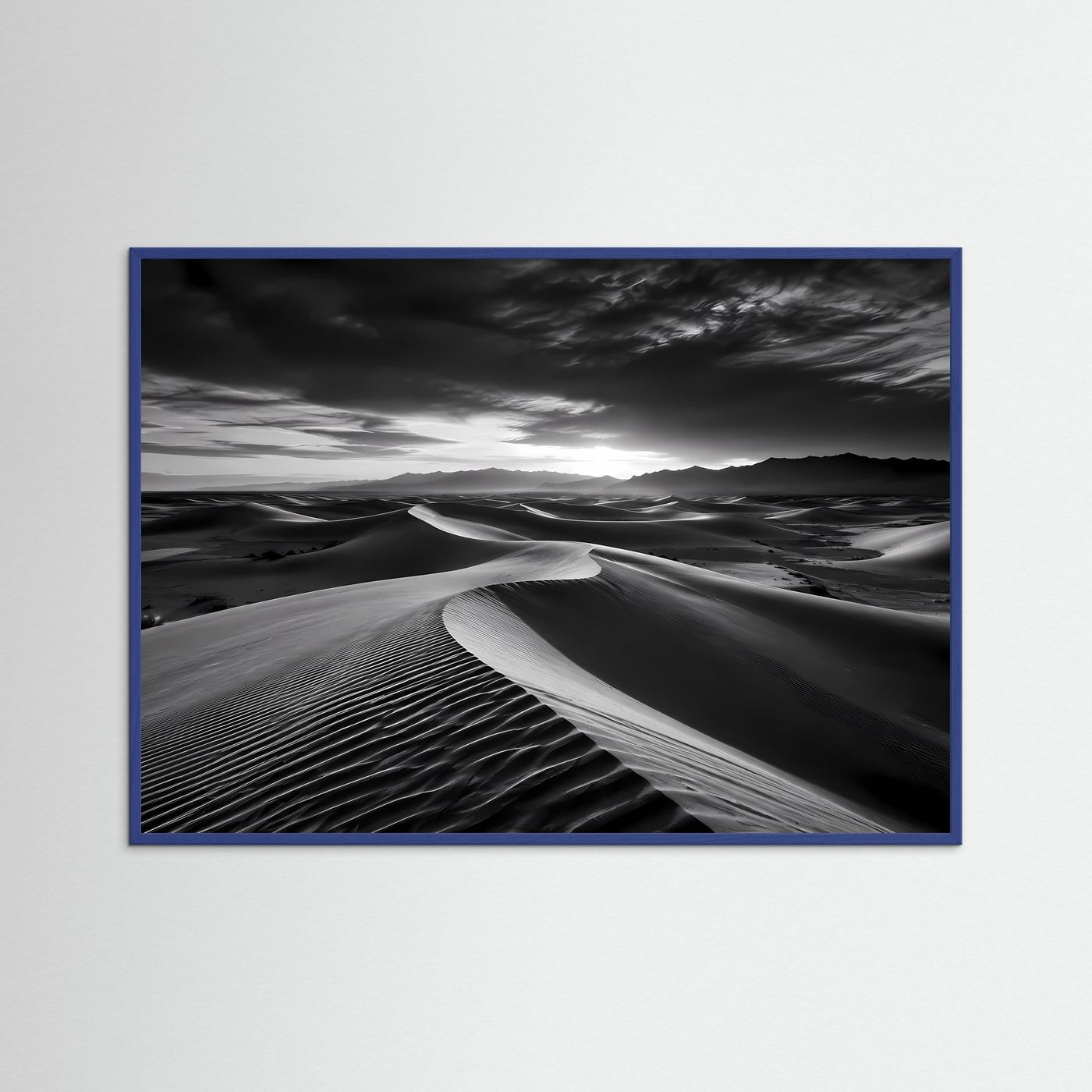 Wüsten Poster Schwarz Weiß | Minimalistische Dünen Landschaft | Moderne Fine Art Wandkunst | Monochromes Leinwandbild | Panorama Natur | Elegante Wanddeko