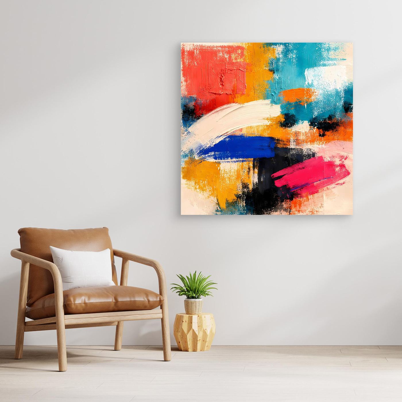 Leinwand Farbenfrohe Abstrakte Texturen | Modernes Color-Blocking Wandbild