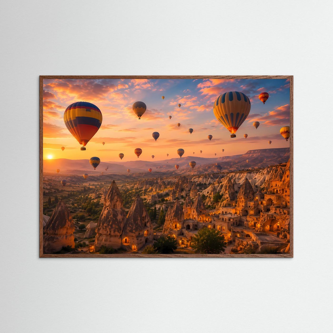 Magisches Kappadokien bei Sonnenaufgang | Heißluftballons & Türkei Poster