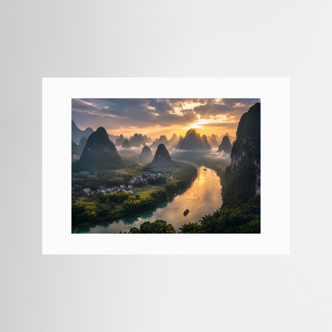 Magischer Li-Fluss in China | Atemberaubende Karstberge & Natur Poster