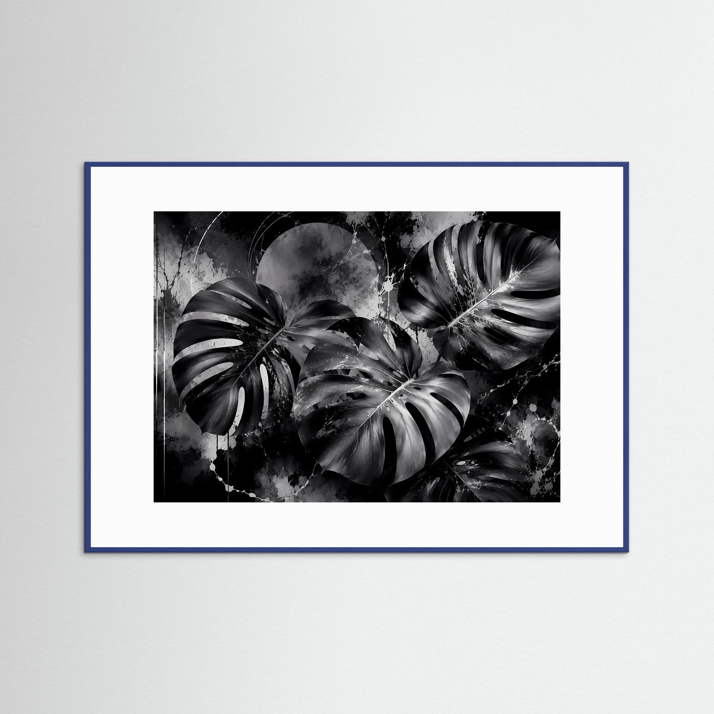 Monstera Schwarz Weiß Wandbild | Moderne Botanische Kunst | Tropische Blätter in Monochrom | Minimalistisches Pflanzen Poster | Elegante Premium Wanddekoration