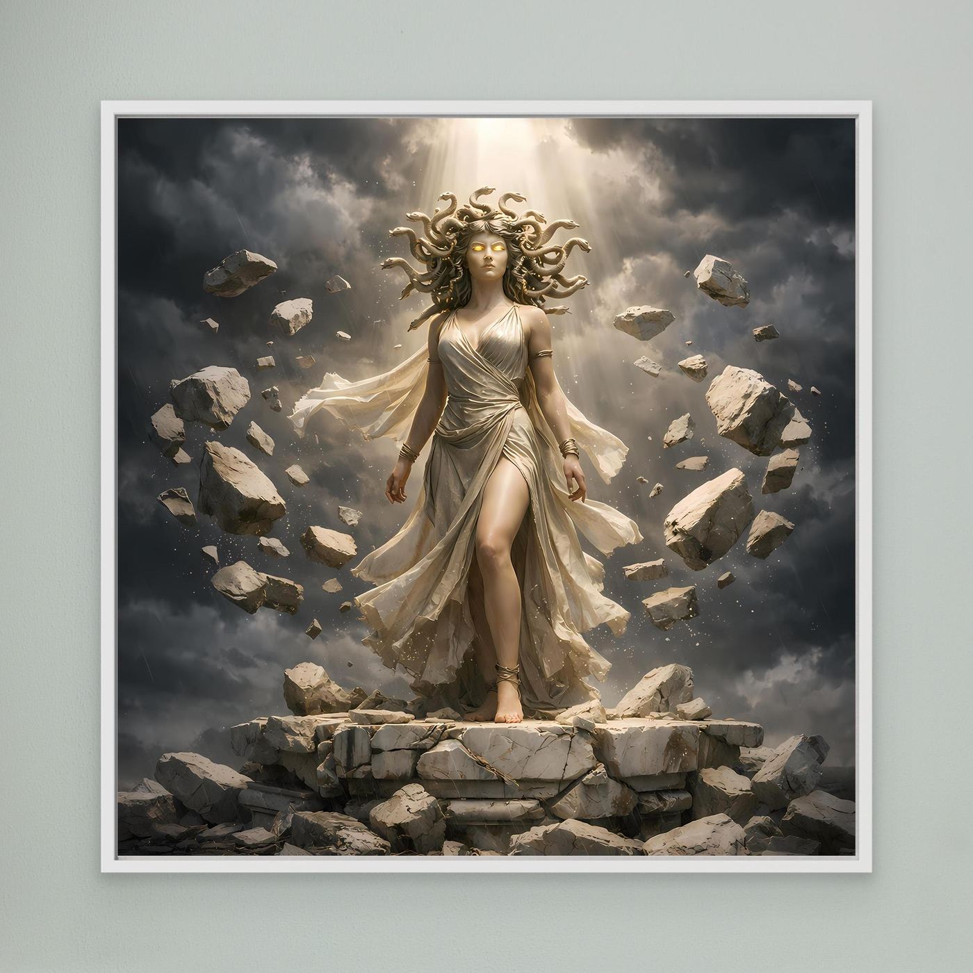 Premium Leinwand Medusa Gorgone Mythologie | Modernes Kunst Poster Fantasy Wandbild antik