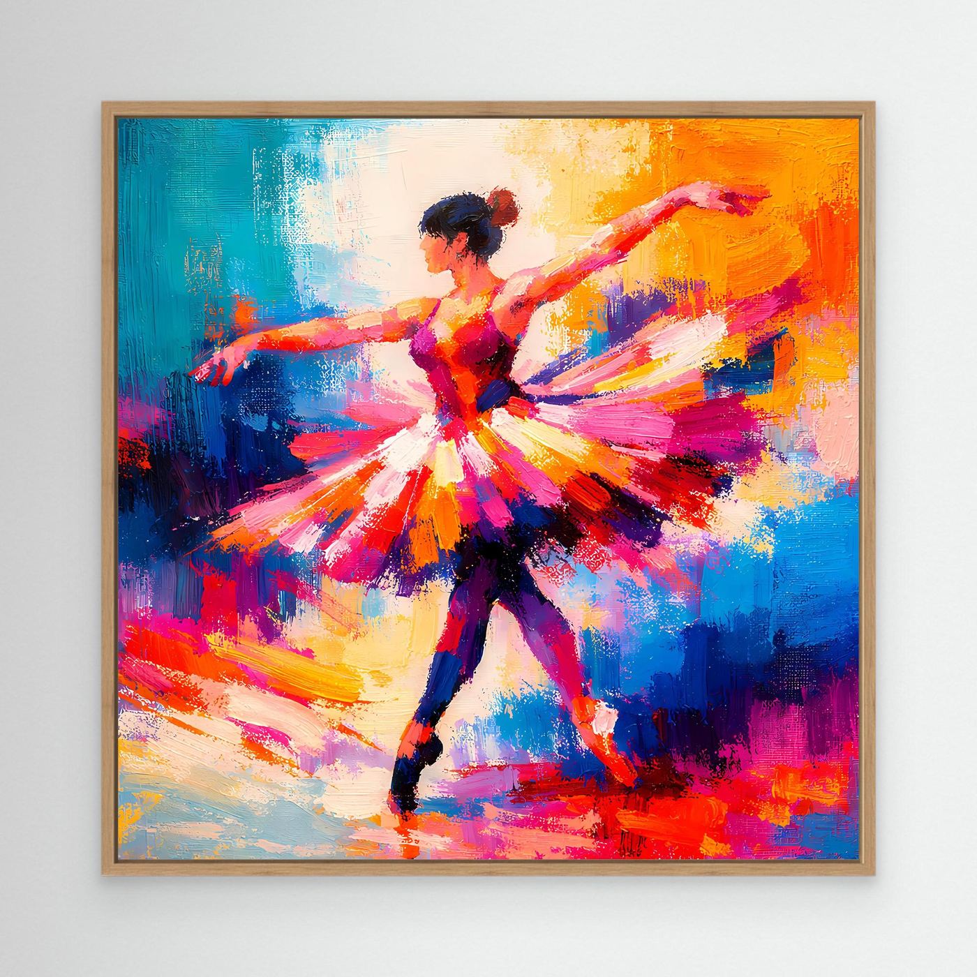 Leinwand Elegante Ballerina beim Tanz | Abstraktes Ballett & Musik Wandbild