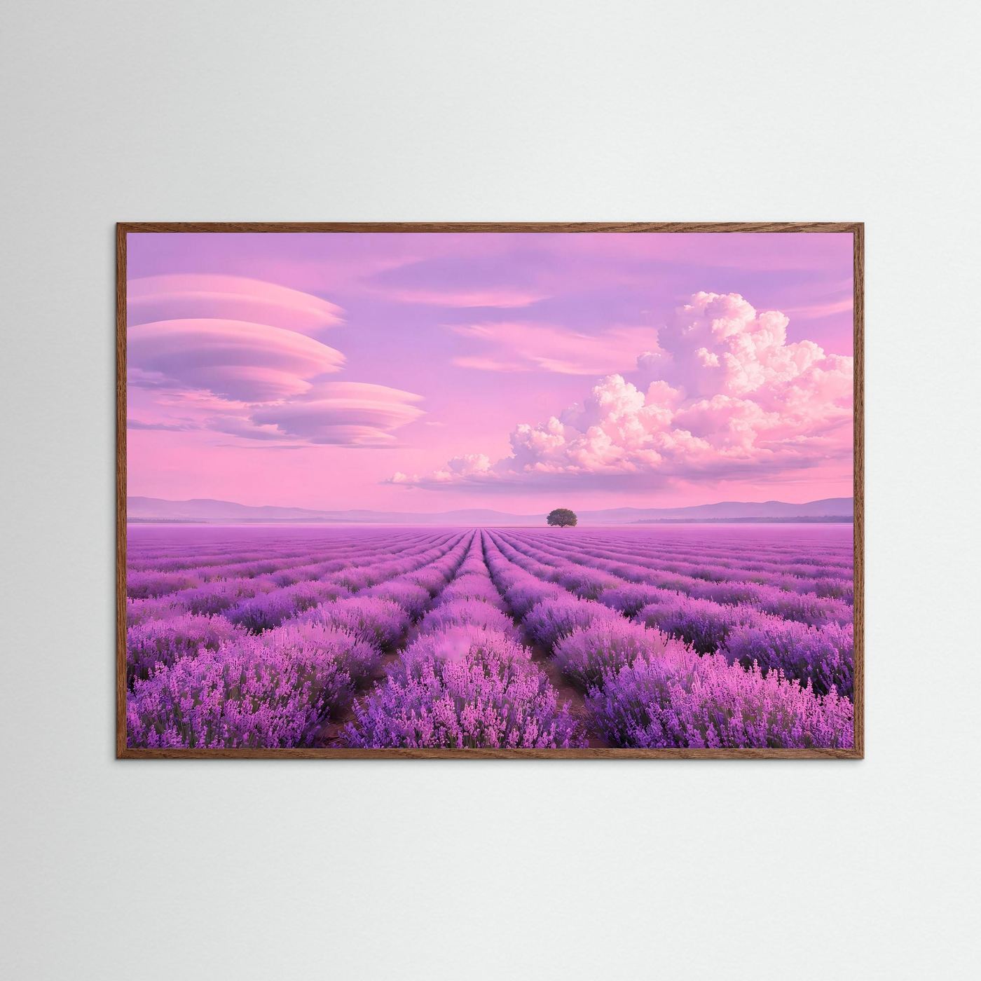 Traumhaftes Lavendelfeld in Rosa & Violett | Provence Panorama Natur Poster Querformat