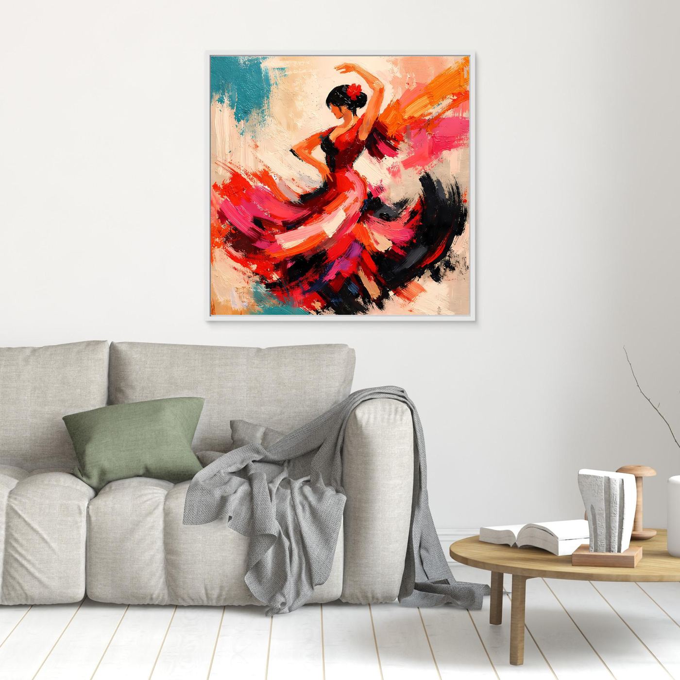 Premium Leinwand Flamenco Tänzerin Abstrakt | Modernes Kunst Poster Spanische Wanddeko