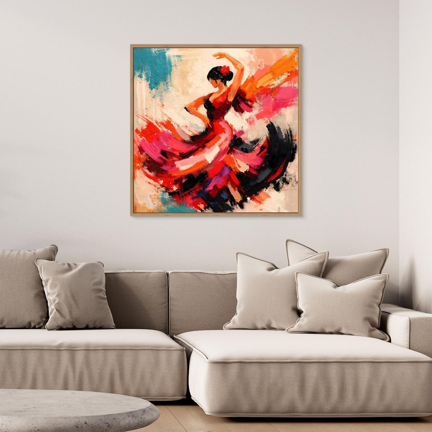 Premium Leinwand Flamenco Tänzerin Abstrakt | Modernes Kunst Poster Spanische Wanddeko