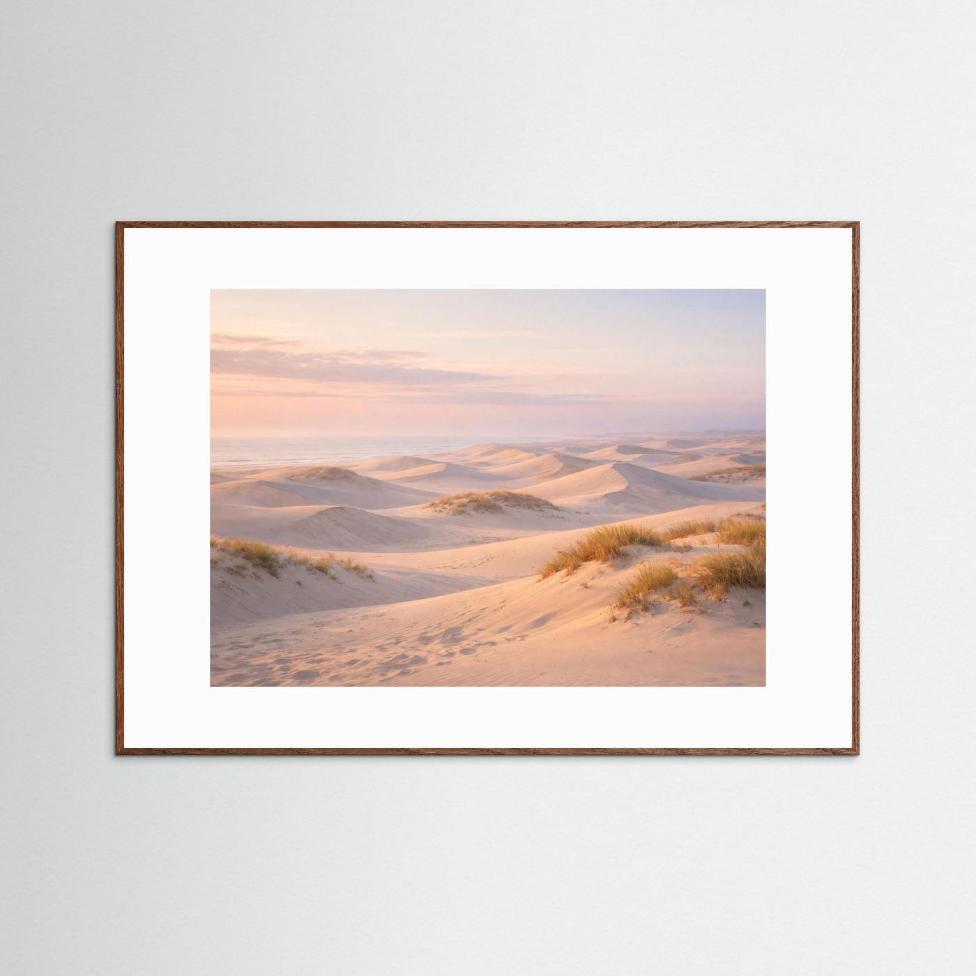 Sanfte Dünenlandschaft am Meer im Abendlicht | Panorama Dünen & Strand Poster Querformat