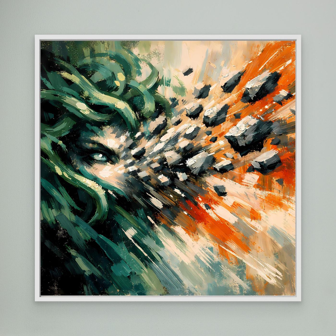 Leinwand Medusa Steinblick | Abstraktes Mythologie Fantasy Wandbild