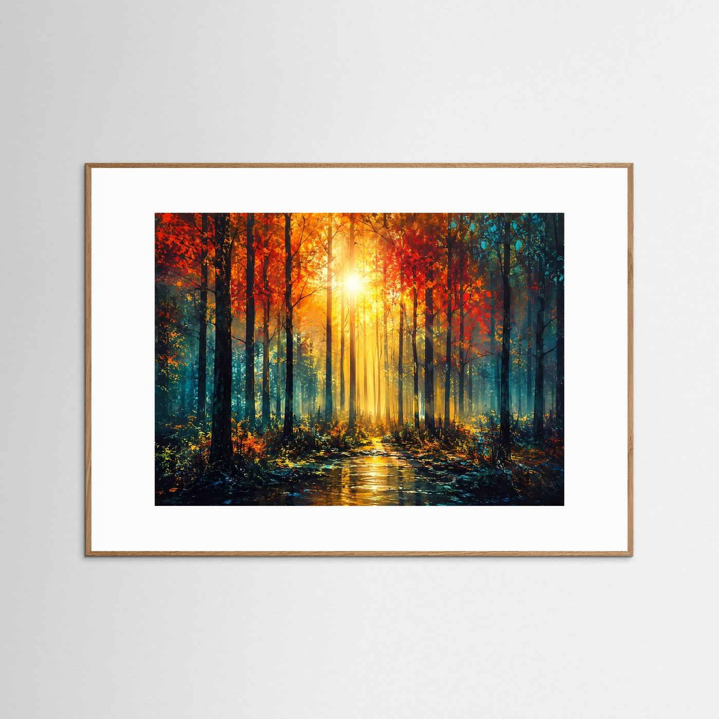 Leuchtender Herbstwald | Mystischer Wald mit goldenem Sonnenlicht