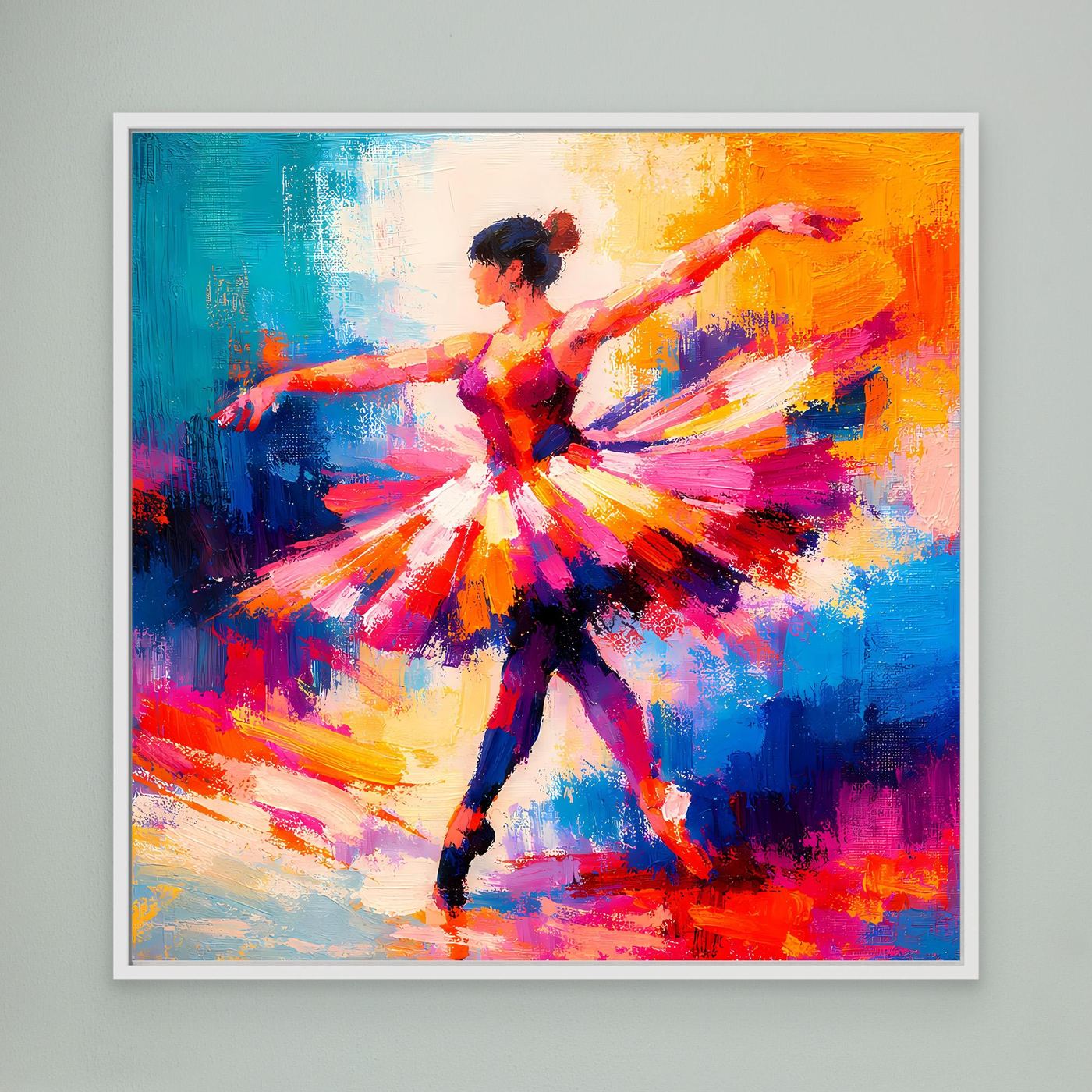 Leinwand Elegante Ballerina beim Tanz | Abstraktes Ballett & Musik Wandbild