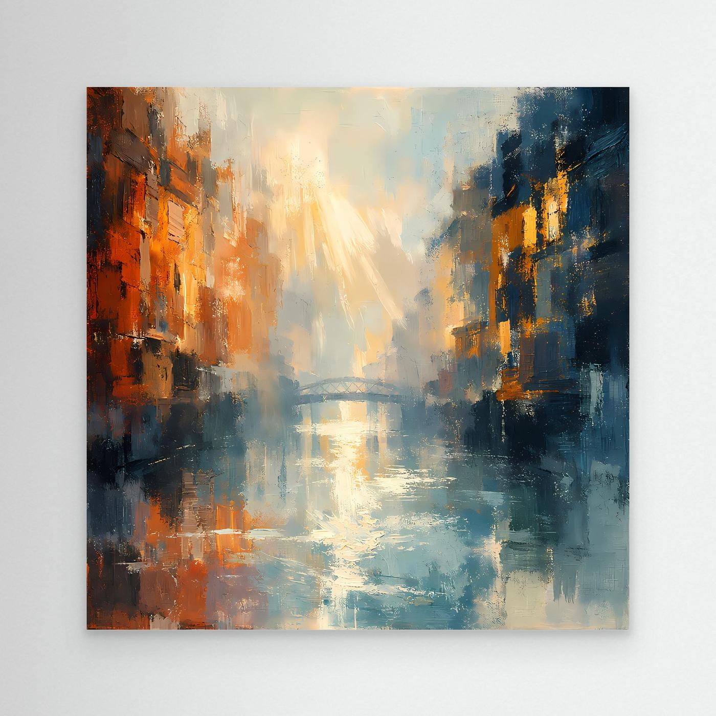 Leinwand Romantische Kanäle in Venedig | Abstraktes Wasserstraßen Wandbild