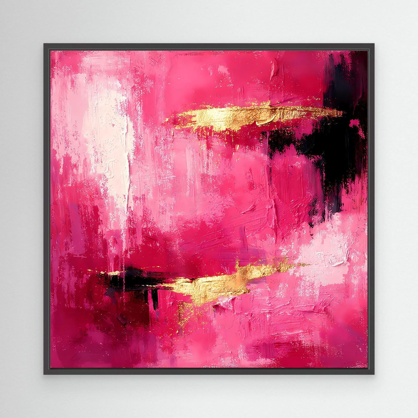 Leinwand Abstraktes Gemälde in Rosa und Gold | Modernes Elegantes Wandbild
